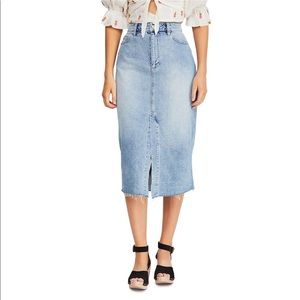 Free People Denim Midi Skirt